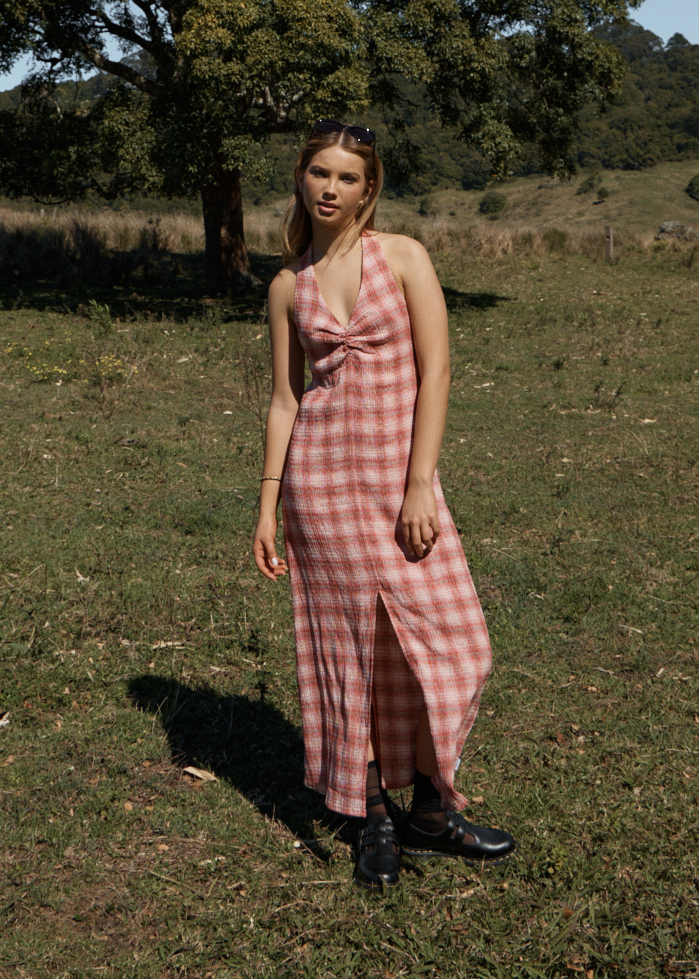 AFENDS Womens Andy - Seersucker Maxi Dress