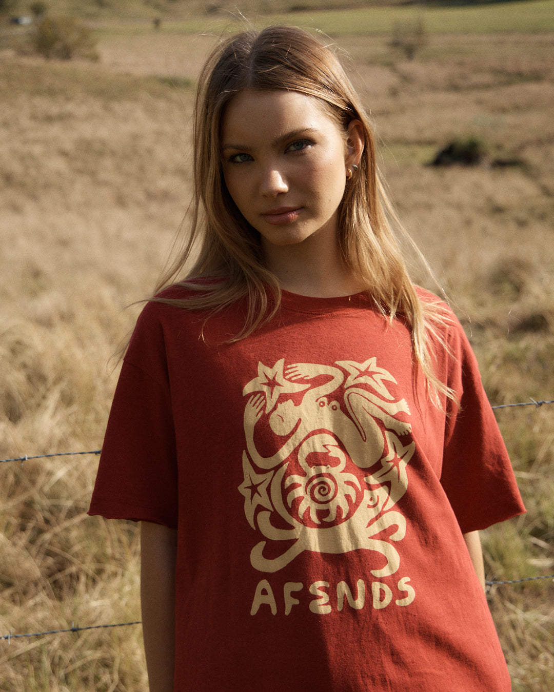 AFENDS Womens Anjuna - Oversized Tee - Ketchup