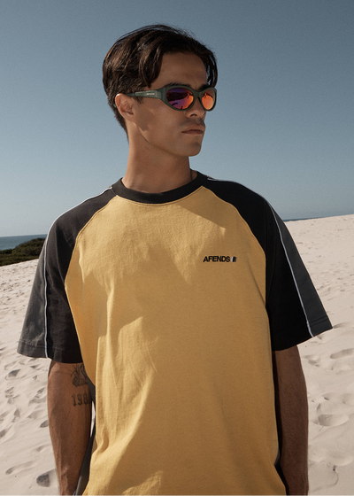 AFENDS Tallows - Panelled Raglan Tee - Mango