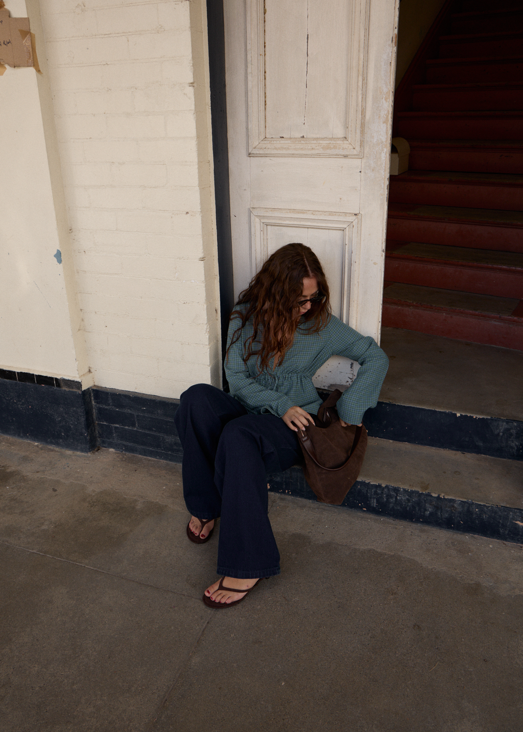 AFENDS Womens Voyager - Tie Top - Deep Olive Voyager