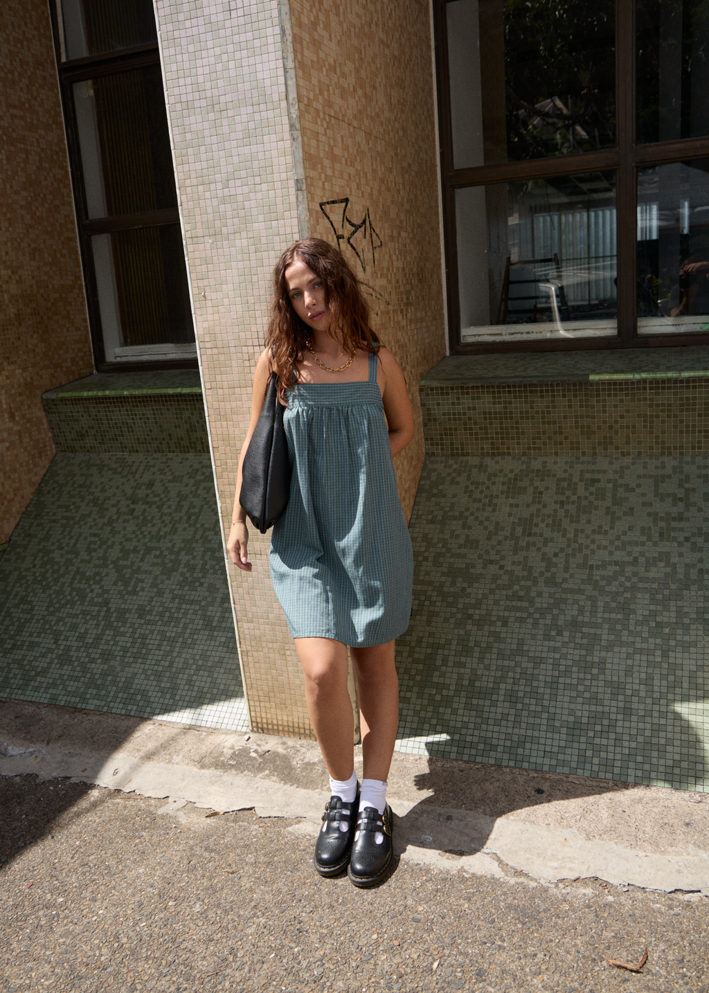 AFENDS Womens Voyager - Mini Dress - Deep Olive Voyager