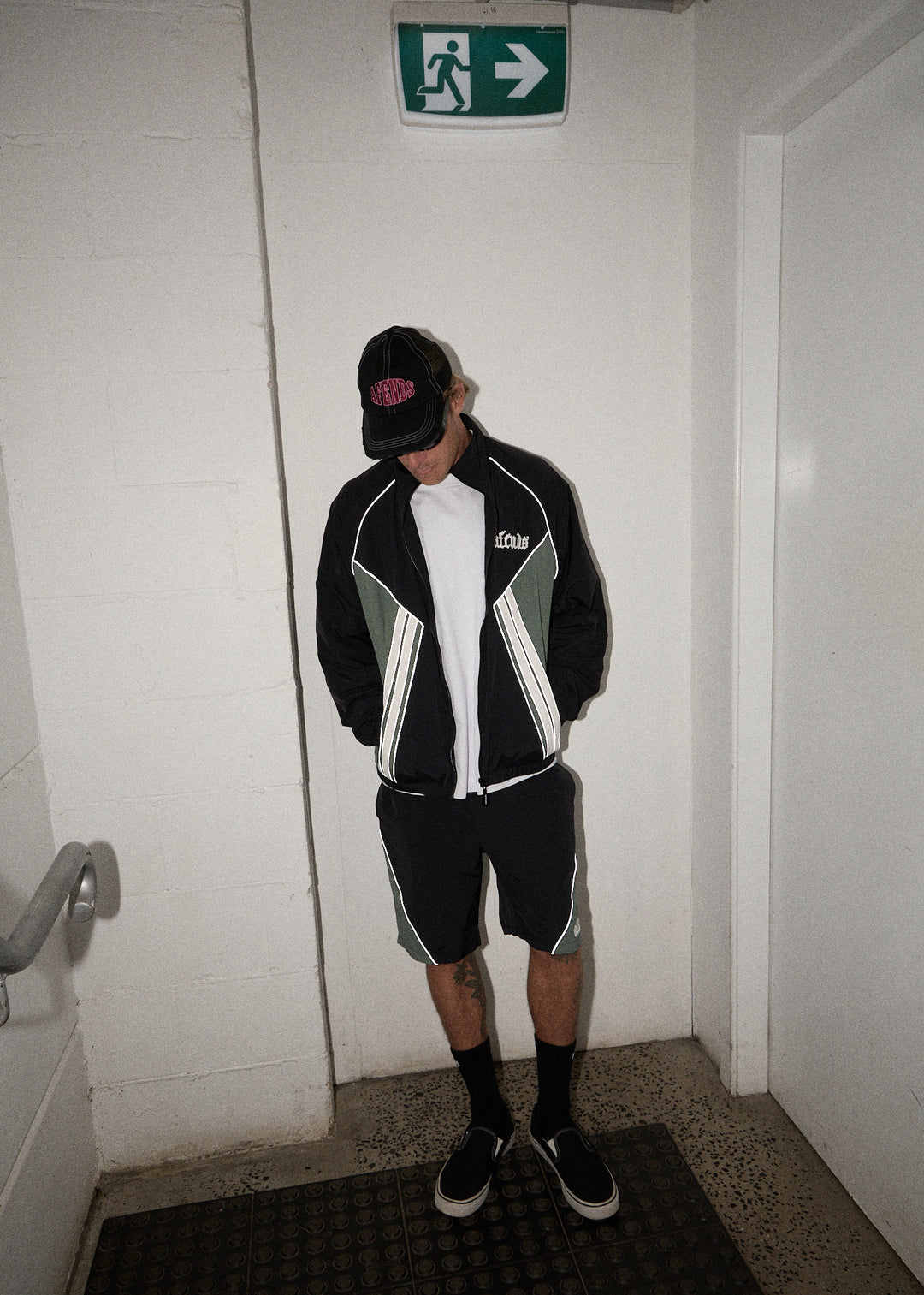 AFENDS Mens Sporting - Panelled Short 20" - Black