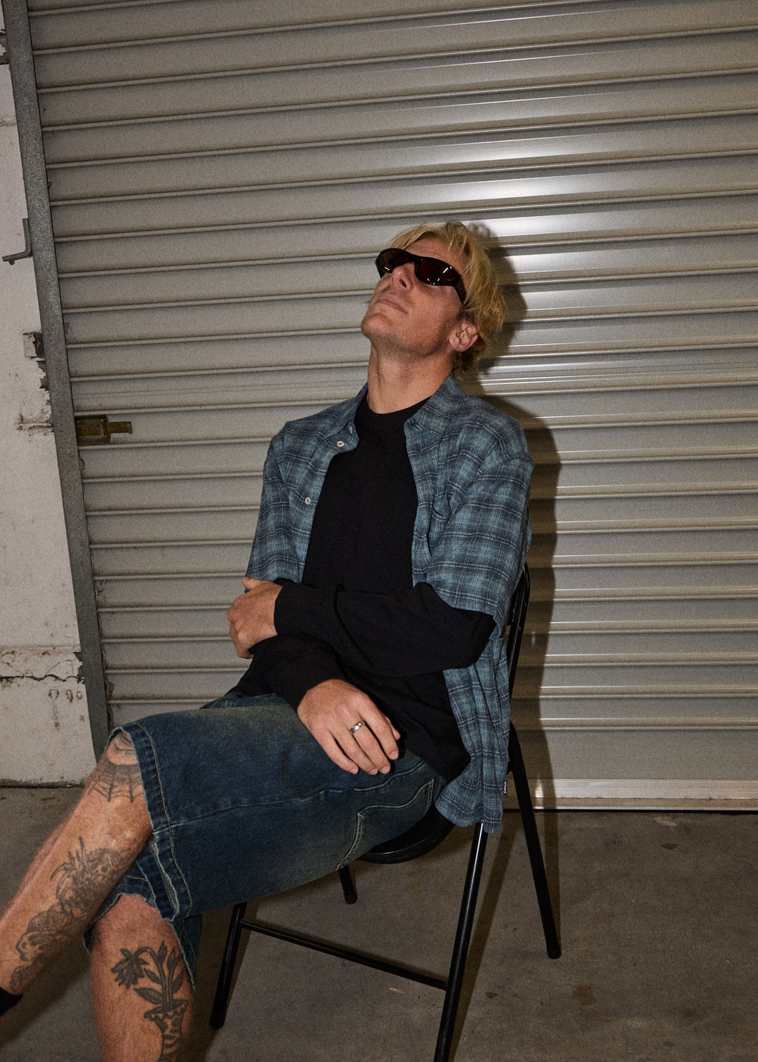 AFENDS Mens Position - Short Sleeve Shirt - Navy Check