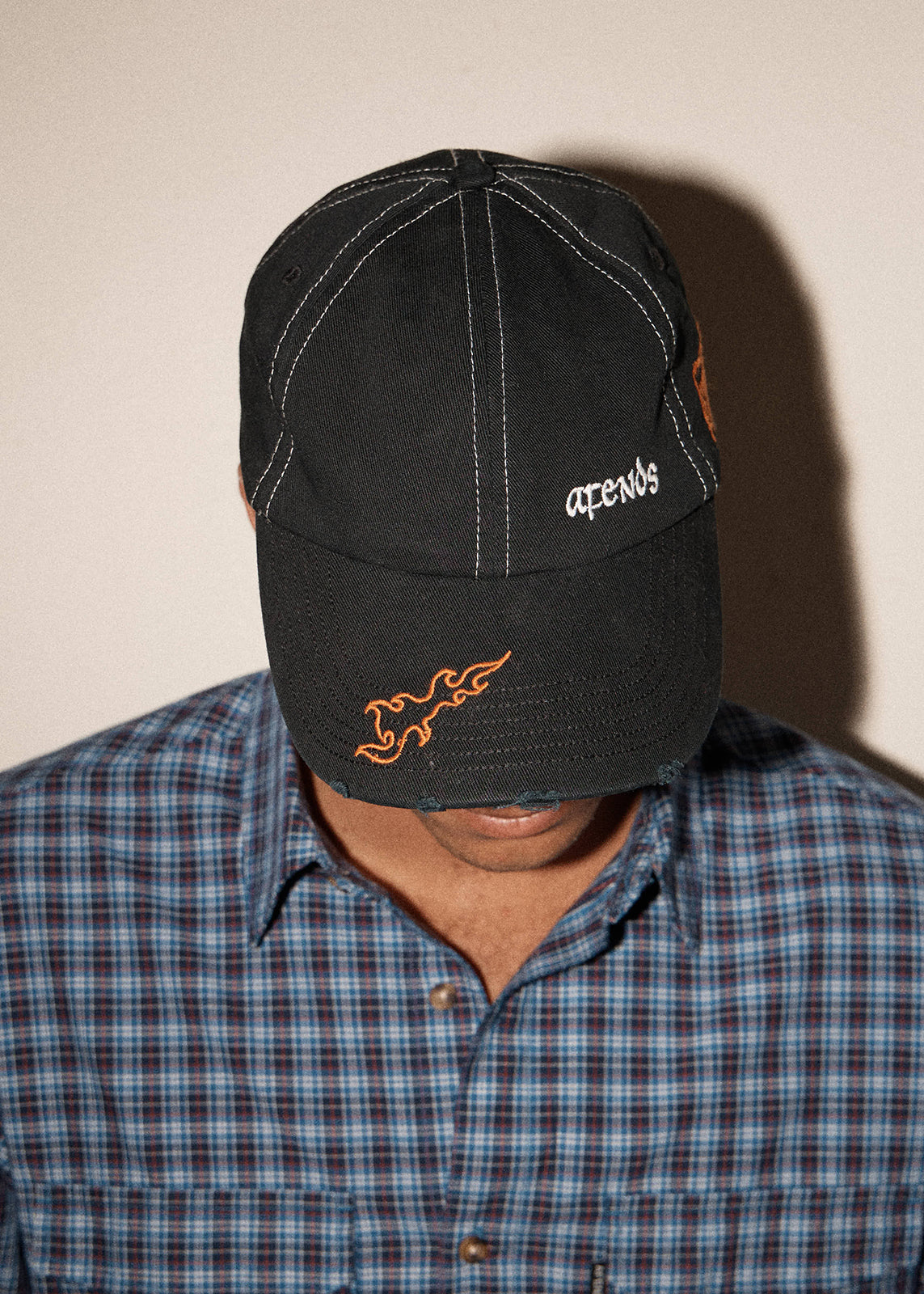 AFENDS Mens Leap - Six Panel Cap - Stone Black