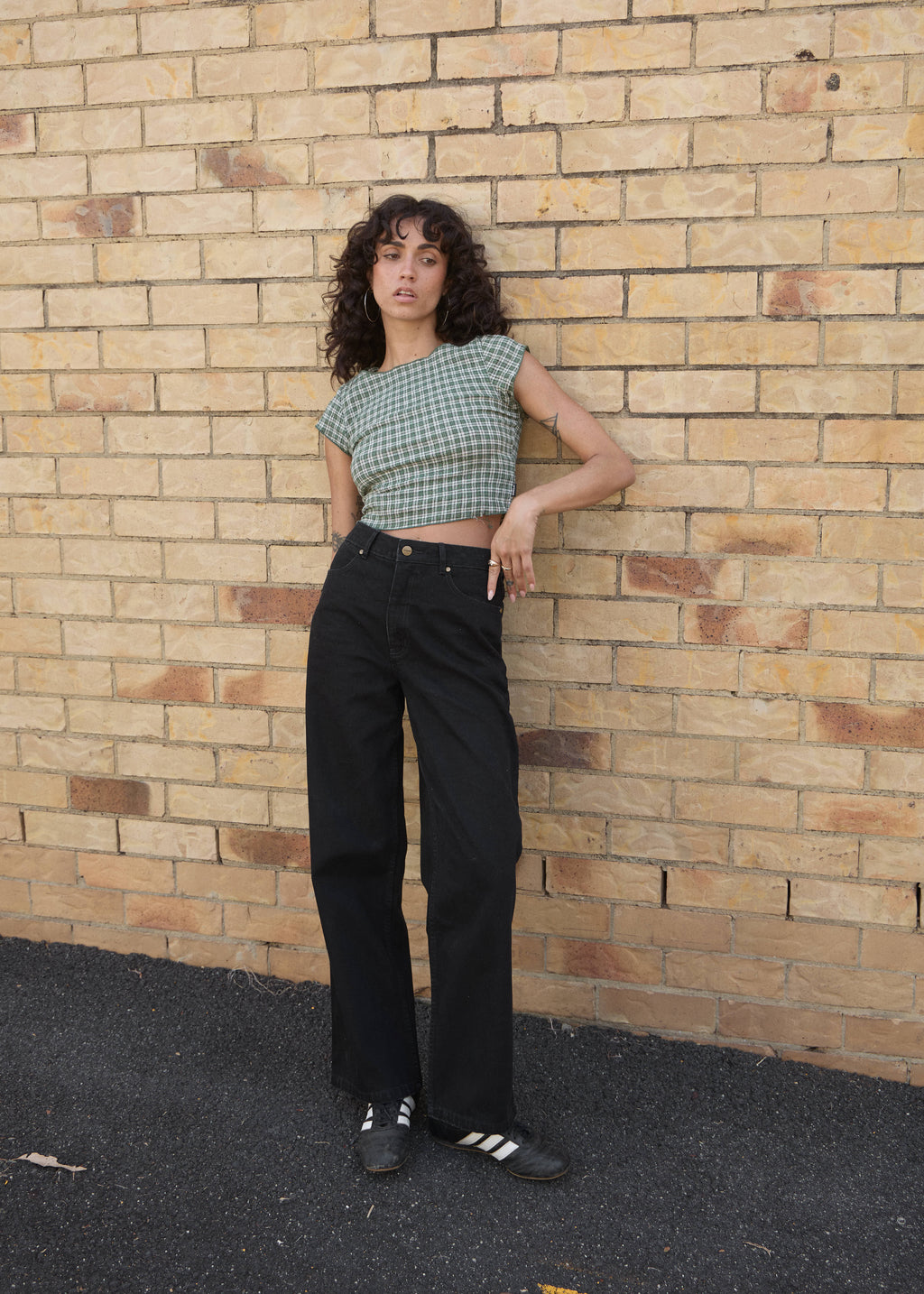 AFENDS Womens Bella - Denim Wide Leg Baggy Jean - Washed Black