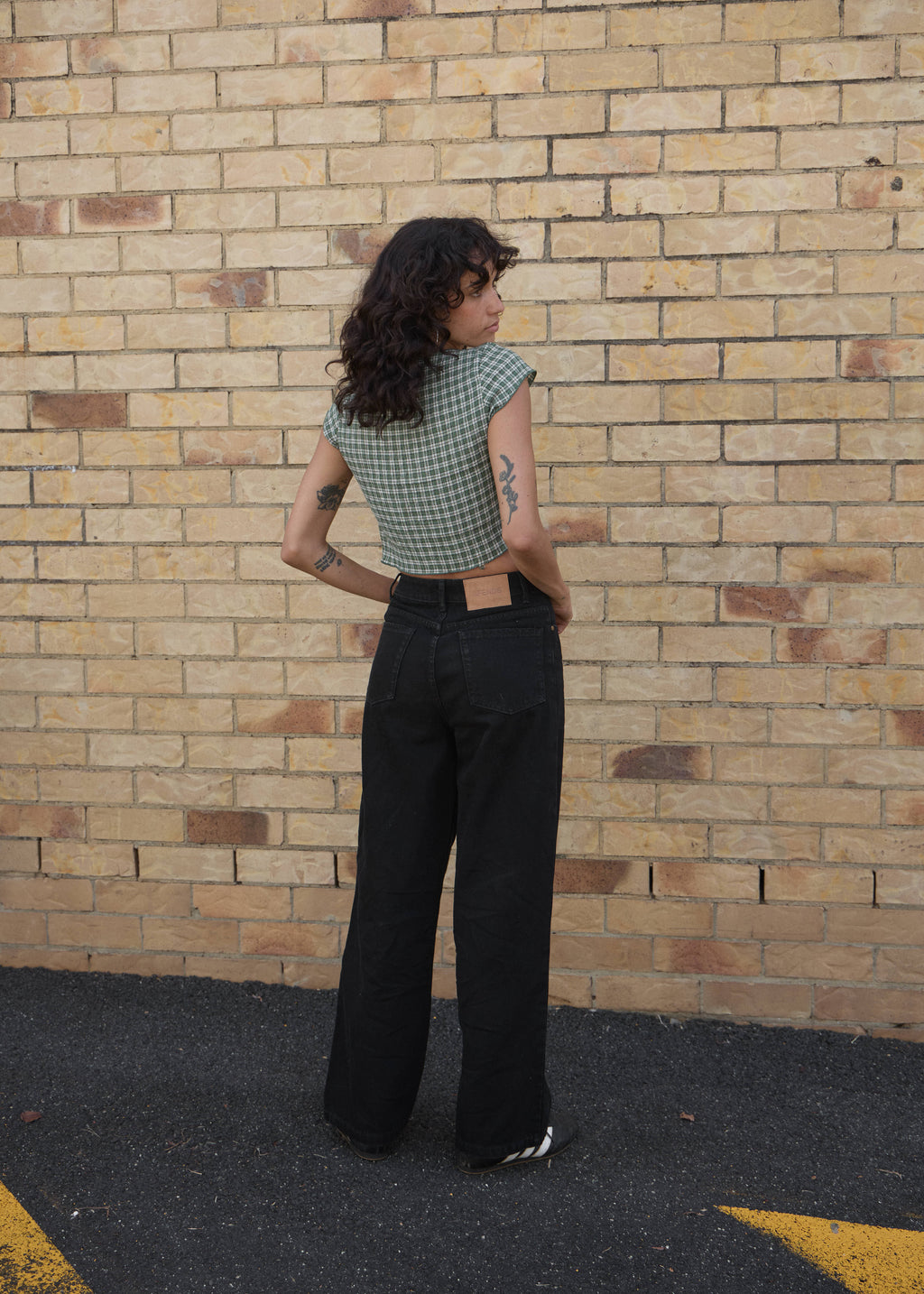 AFENDS Womens Bella - Denim Wide Leg Baggy Jean - Washed Black