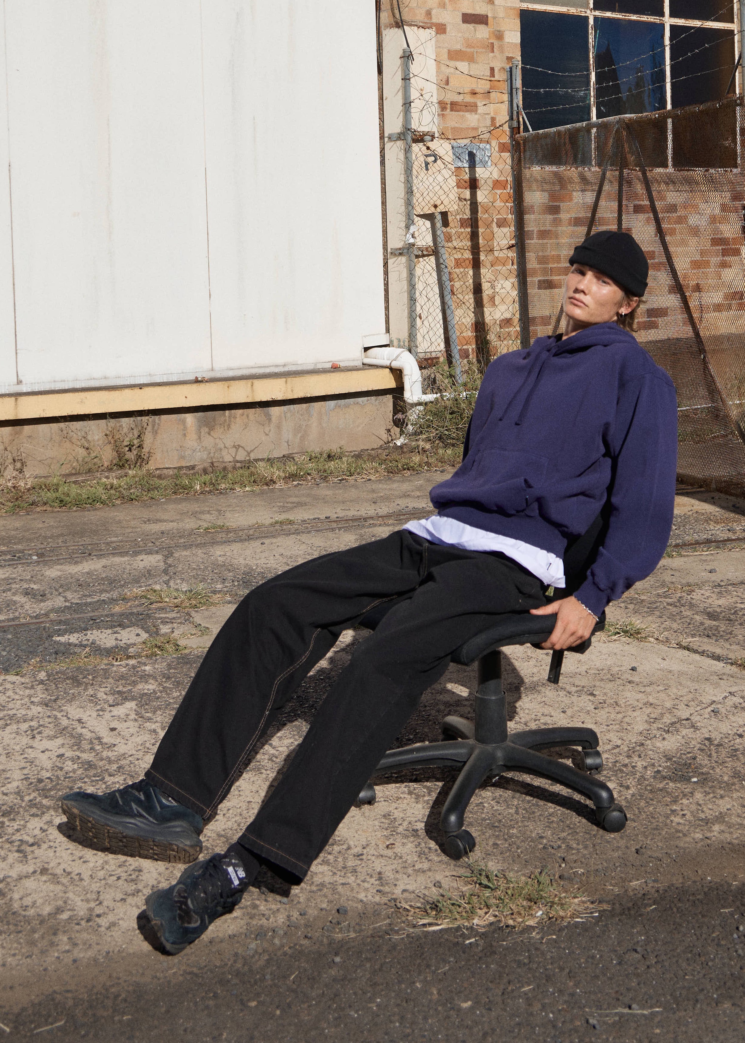 AFENDS Mens Pablo - Denim Baggy Jean - Washed Black