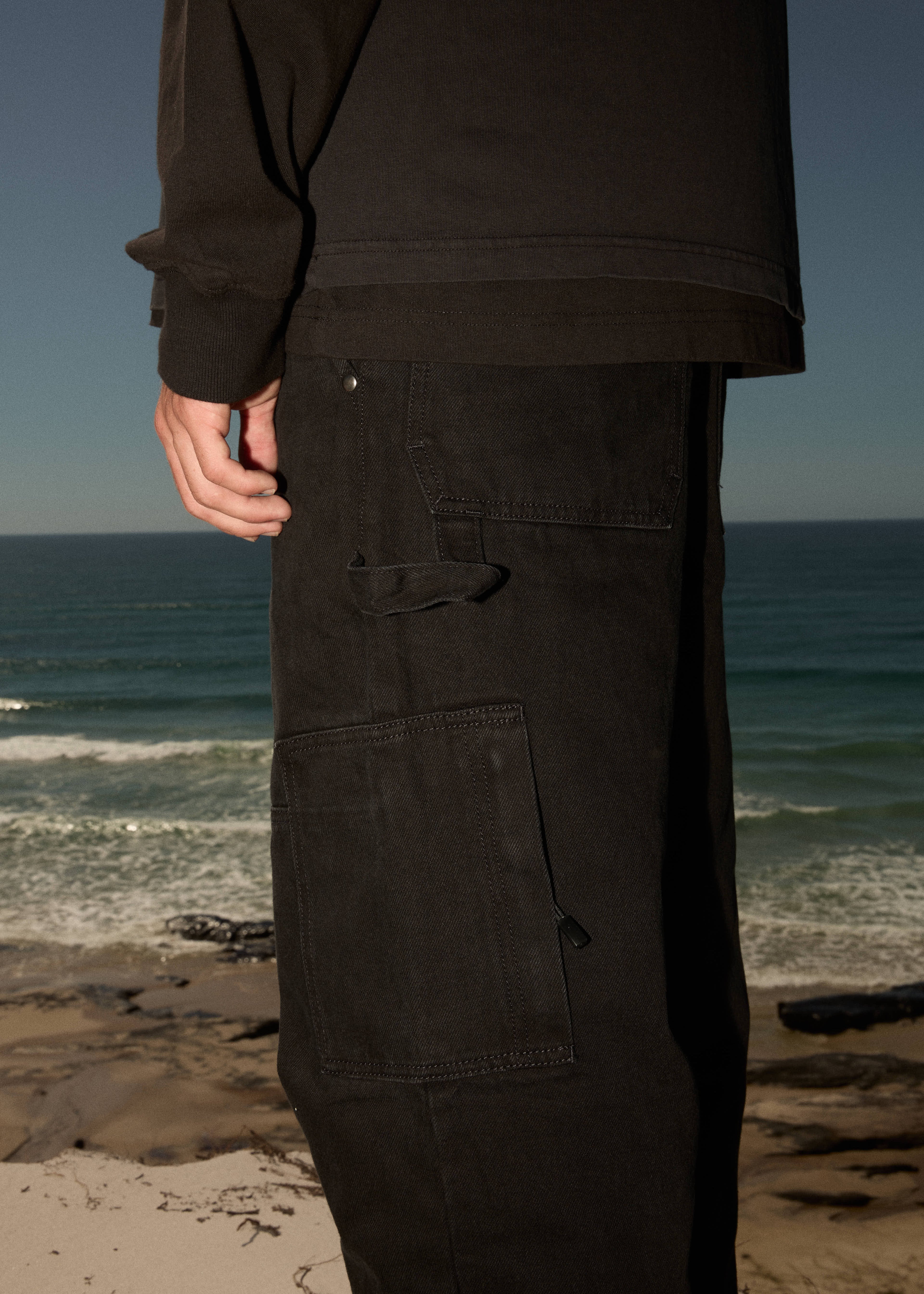 AFENDS Mens Richmond - Denim Workwear Jean - Washed Black