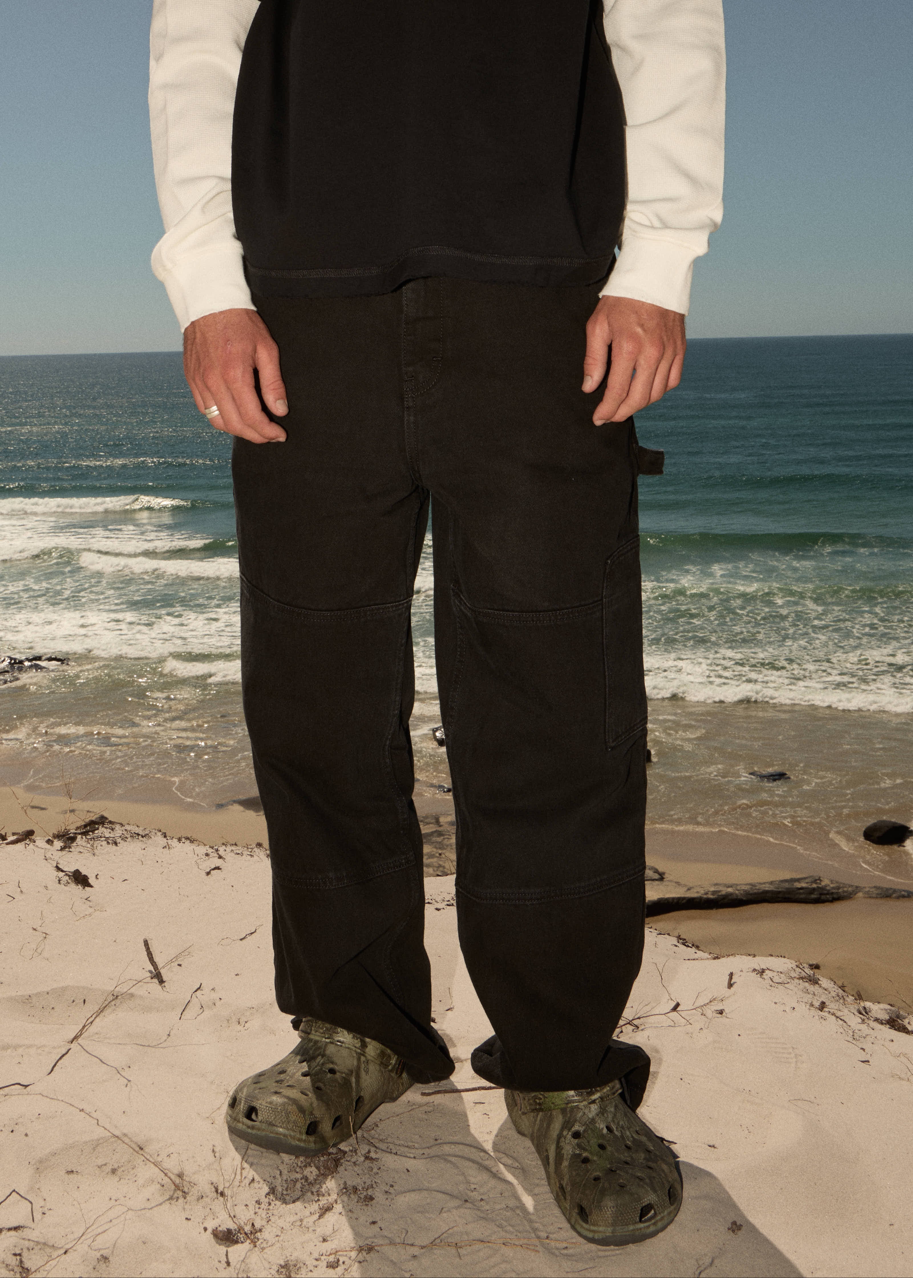 AFENDS Mens Richmond - Denim Workwear Jean - Washed Black