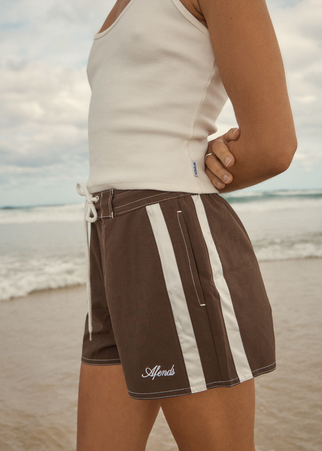 AFENDS Womens Ellia - Recycled Boardshorts - Coffee
