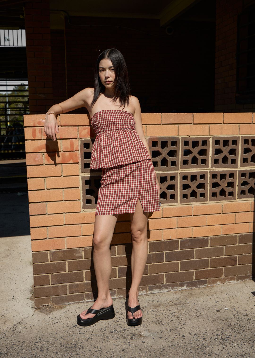 AFENDS Womens Austin - Top - Red Rum