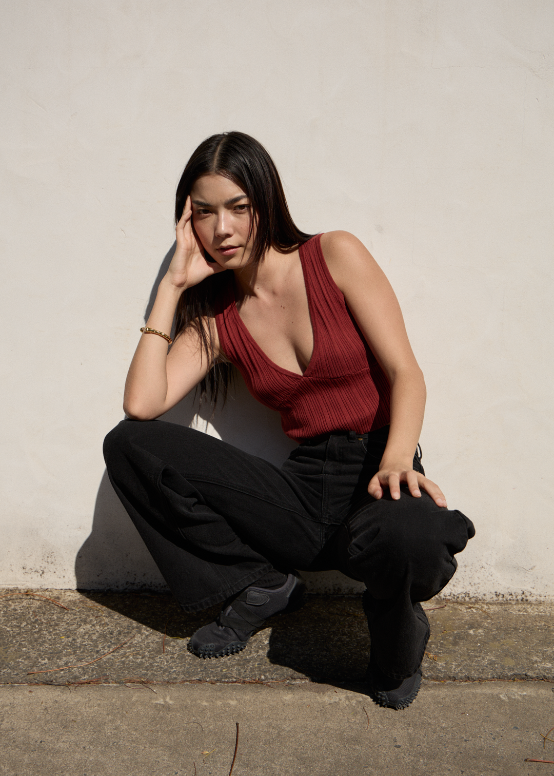 AFENDS Womens Iris - Knit Top - Red Rum