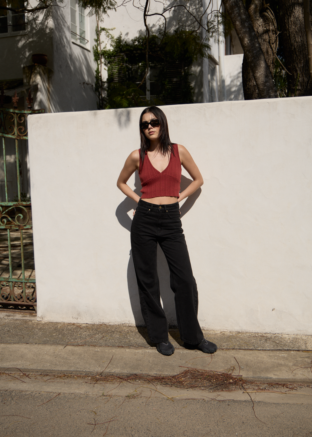 AFENDS Womens Iris - Knit Top - Red Rum