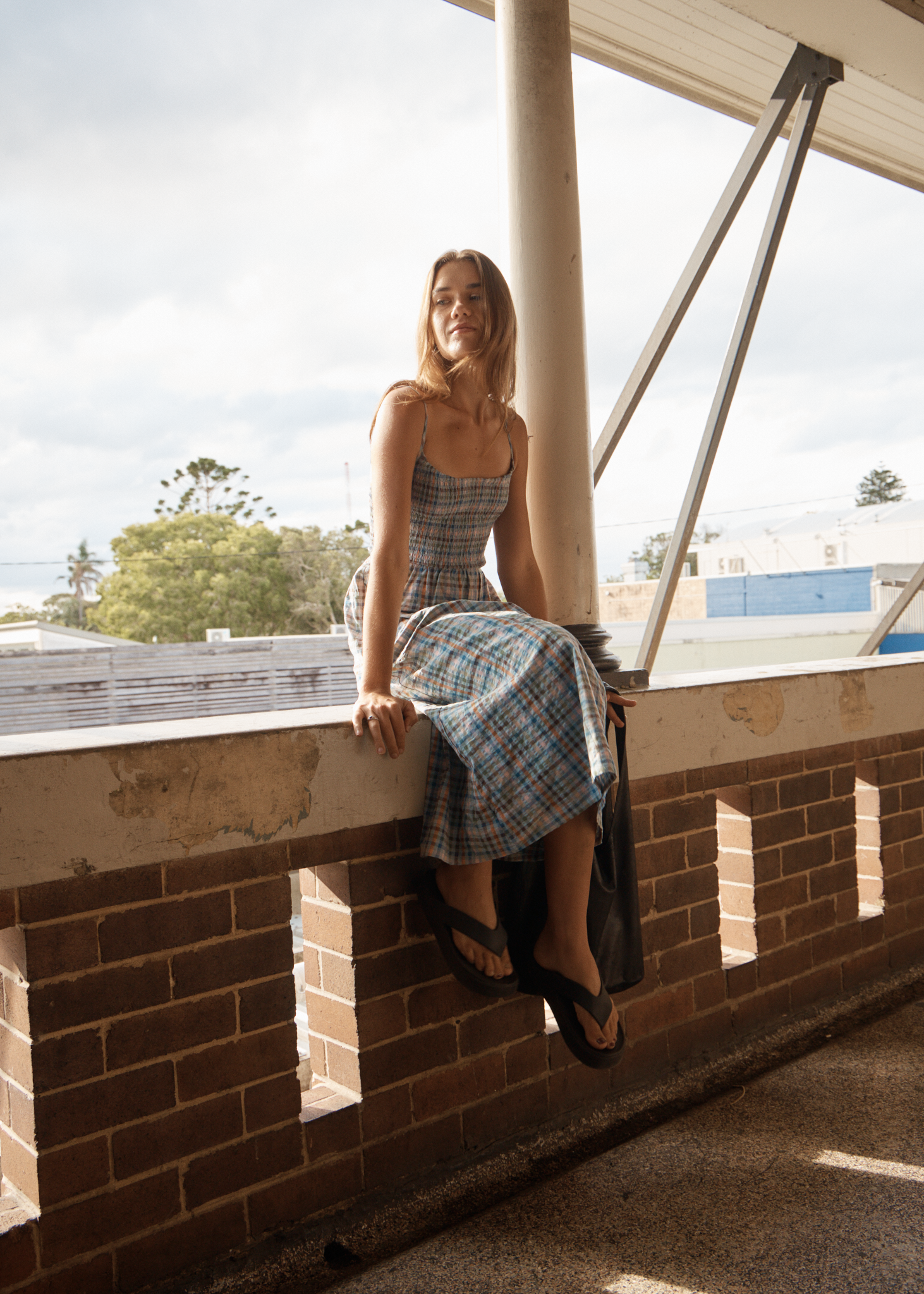 AFENDS Womens Amelie Check - Seersucker Midi Dress - Multi, M AFENDS Womens Amelie Check - Seersucker Midi Dress - Multi, M