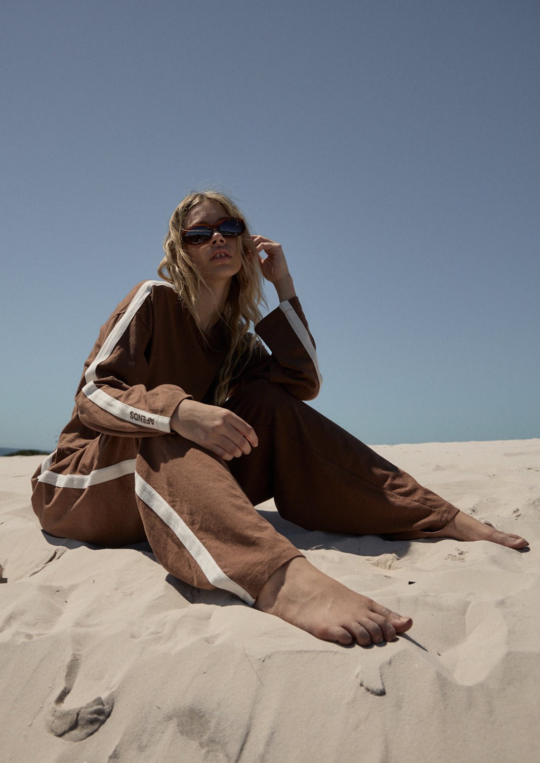 AFENDS Womens Marla - Long Sleeve Tee - Cinnamon