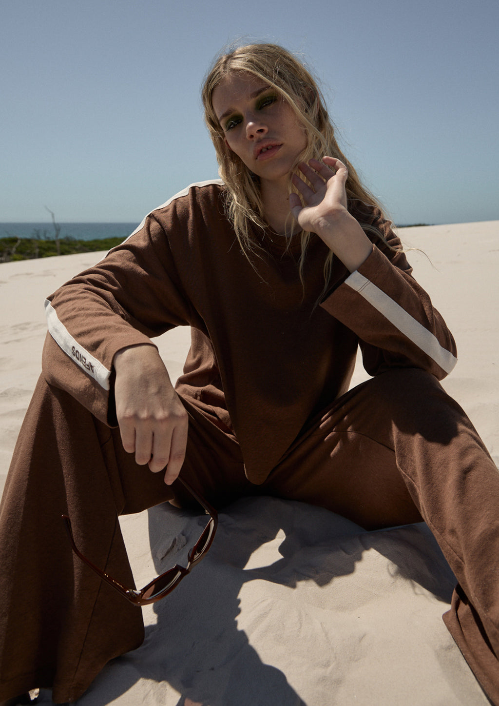 AFENDS Womens Marla - Long Sleeve Tee - Cinnamon