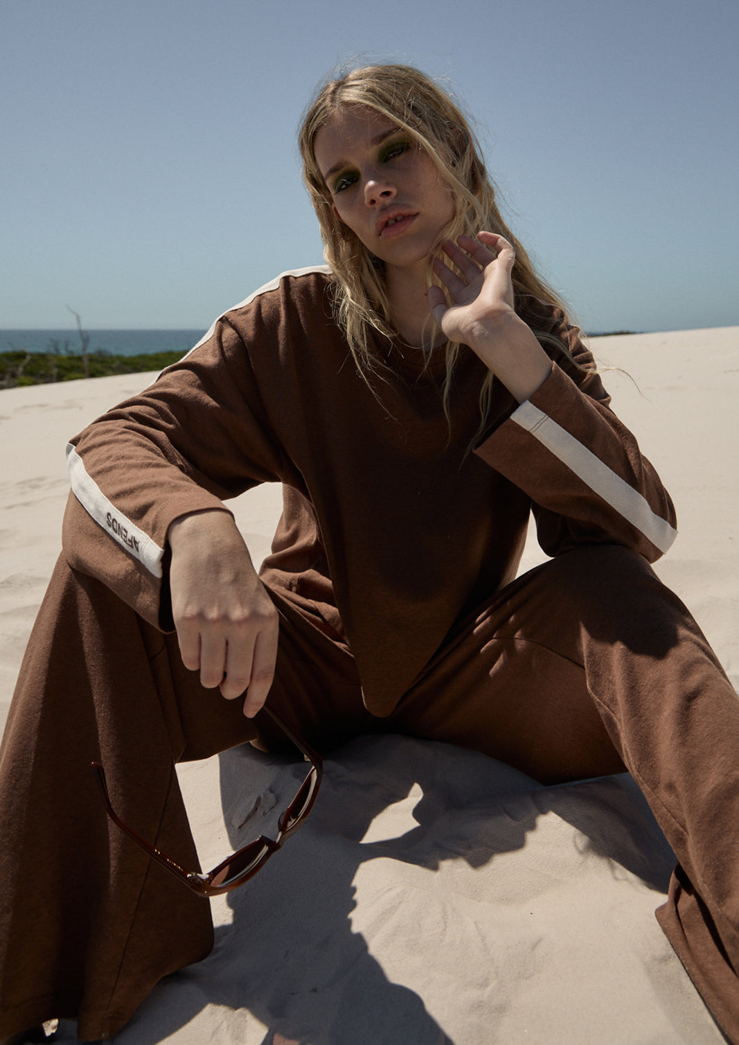 AFENDS Womens Marla - Long Sleeve Tee - Cinnamon