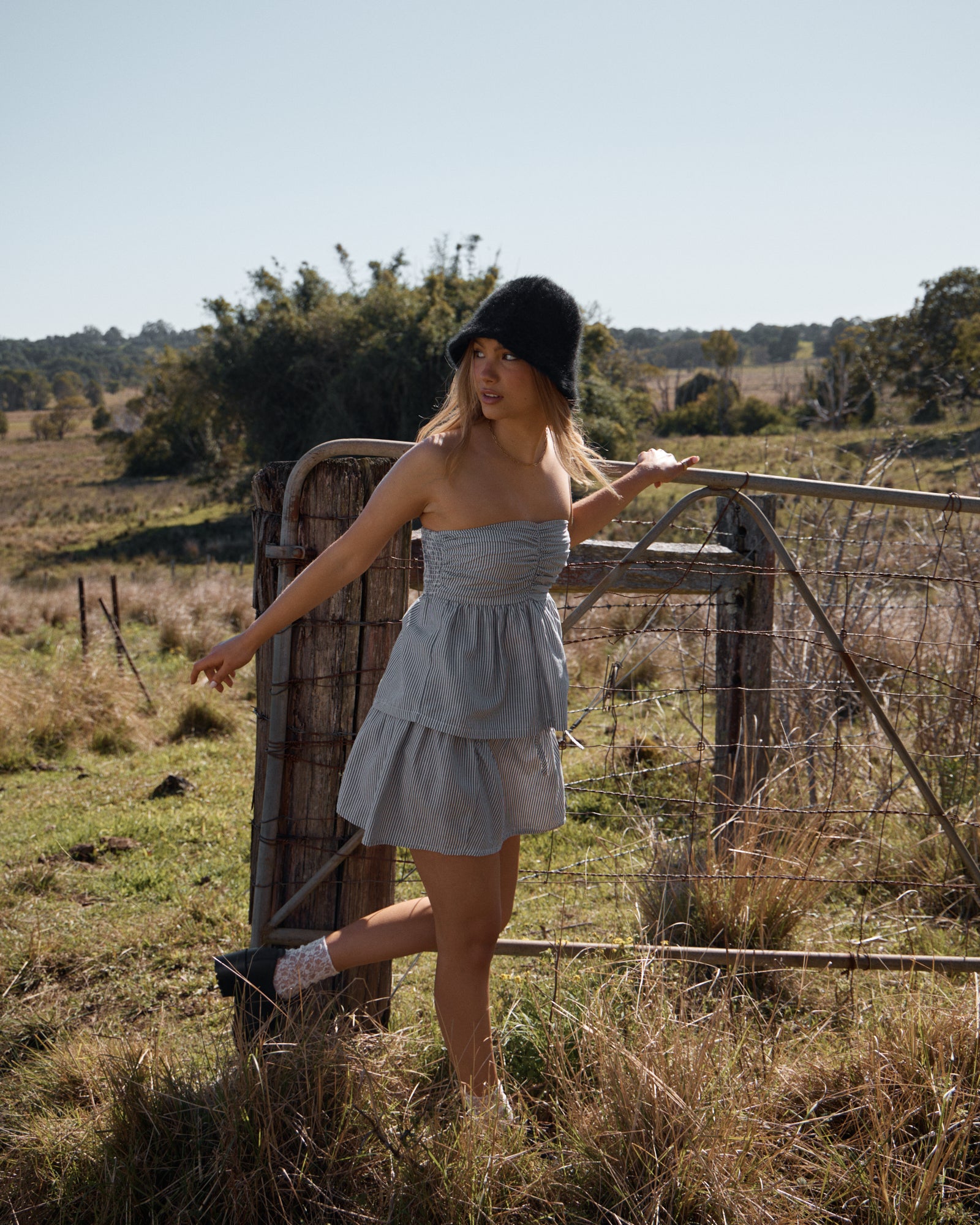 AFENDS Womens Intergalactic - Mini Skirt - Navy Stripe