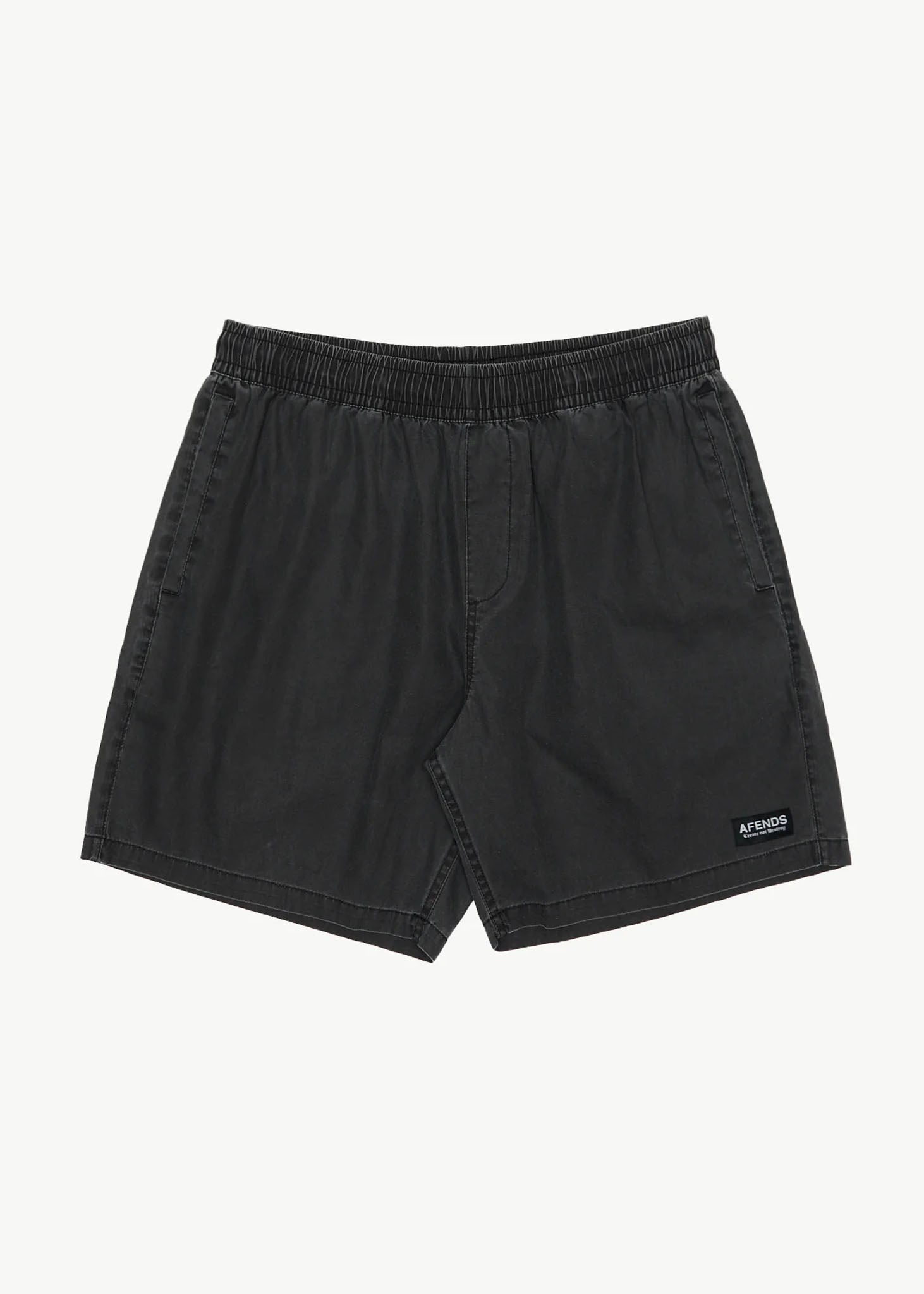 AFENDS Mens The Dopamine - Swim Short 20" - Black Acid Wash