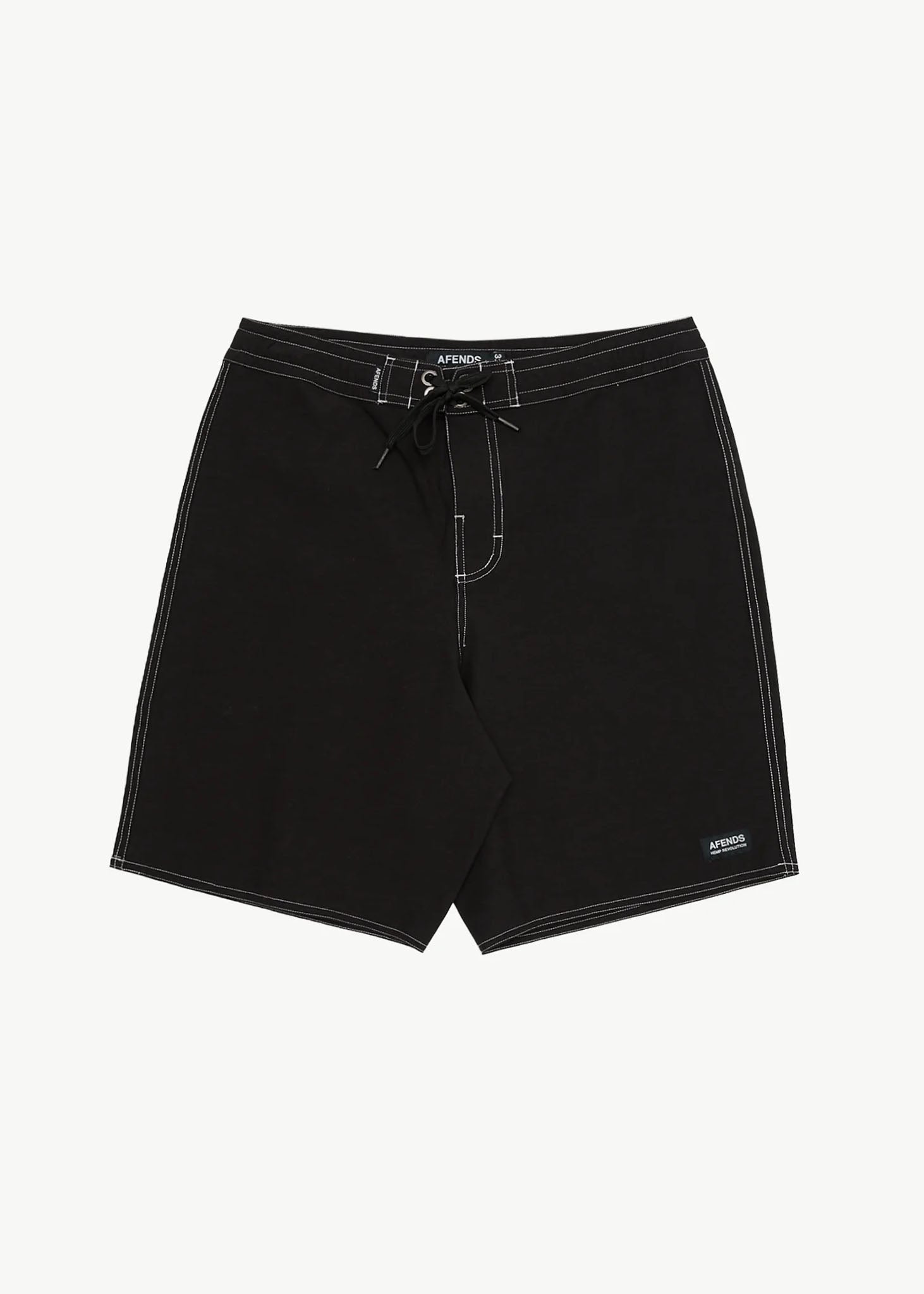 AFENDS Mens Surf Related - Fixed Waist Boardshort 20" - Black