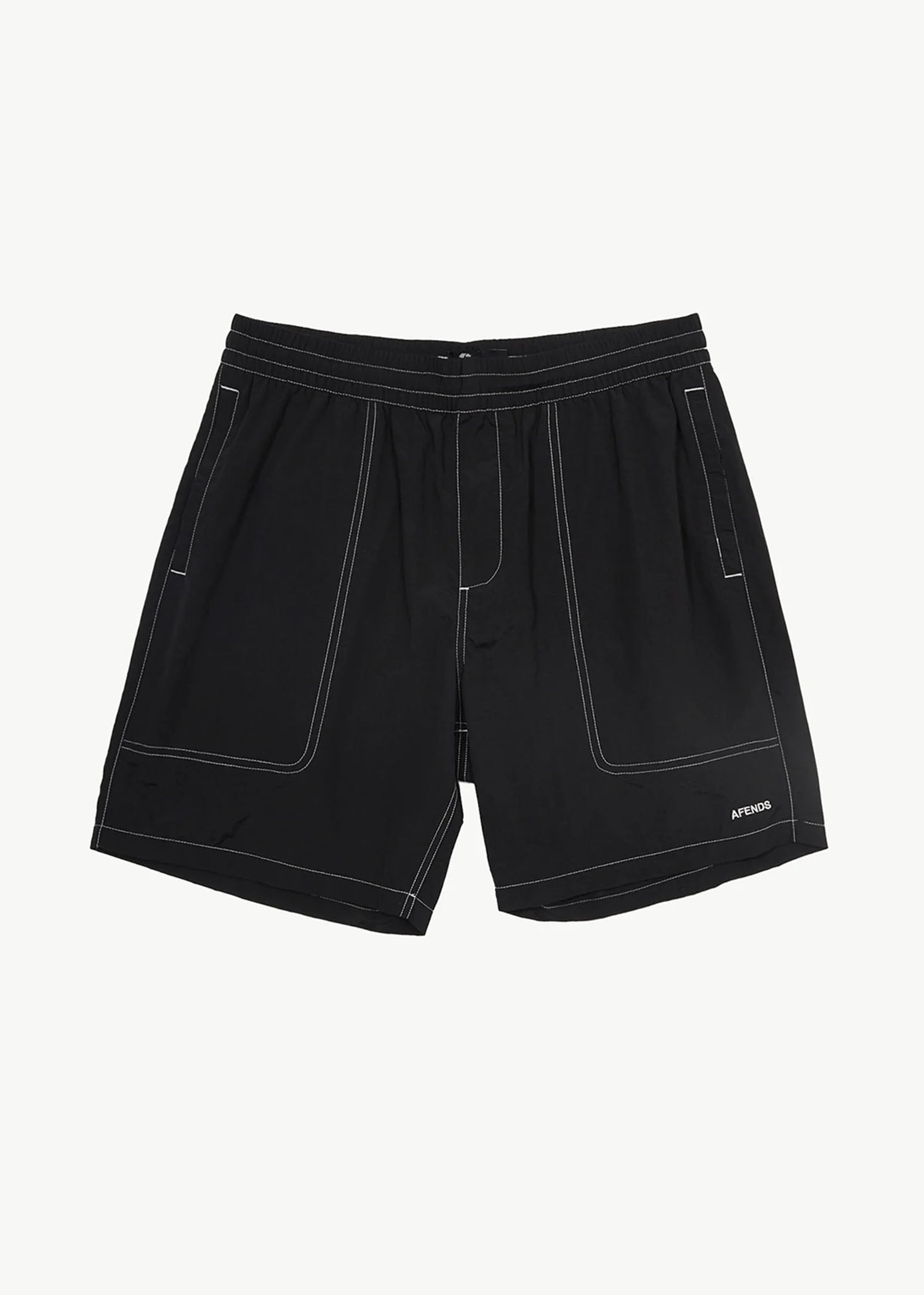 AFENDS Mens Baywatch - Swim Short 18" - Black