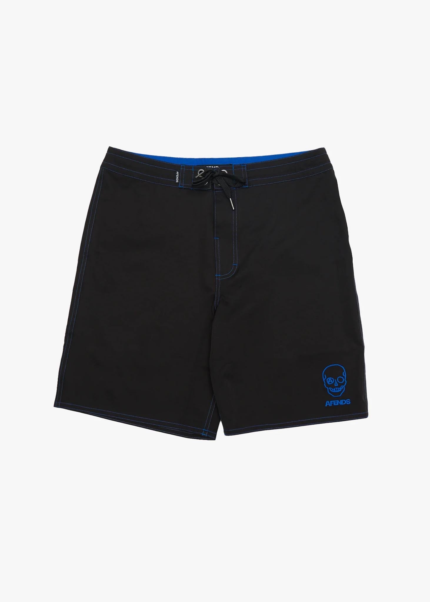 AFENDS Mens Skeletor - Surf Related V2 Boardshort 19" - Black