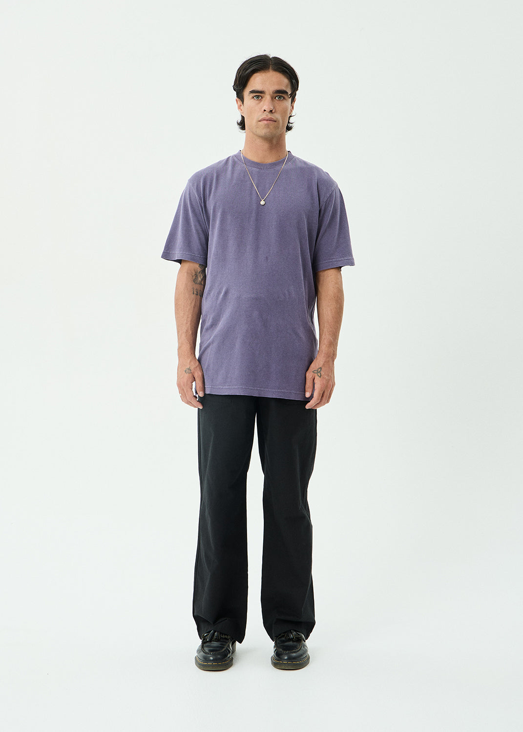 AFENDS Mens Classic - Retro Tee - Vintage Aubergine