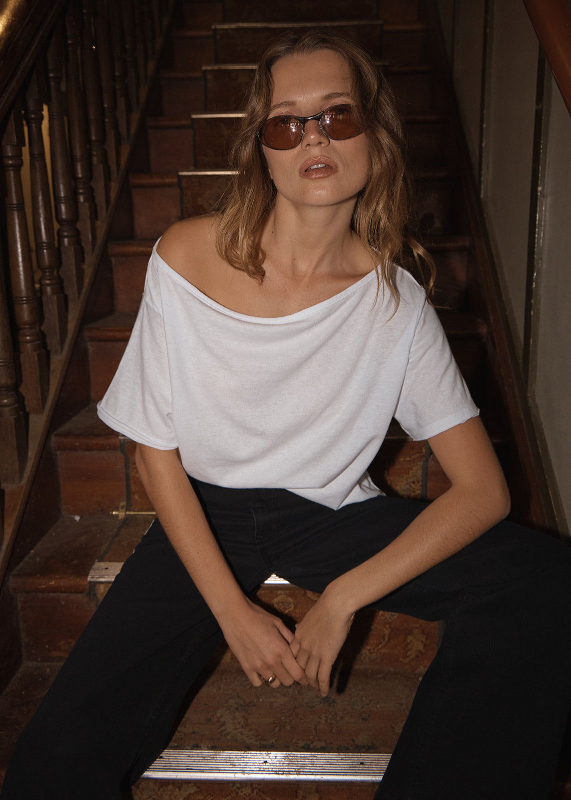 AFENDS Womens Sabina - Off Shoulder Tee - White