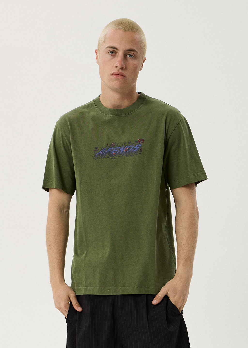 AFENDS Meadow - Retro Tee - Washed Cypress