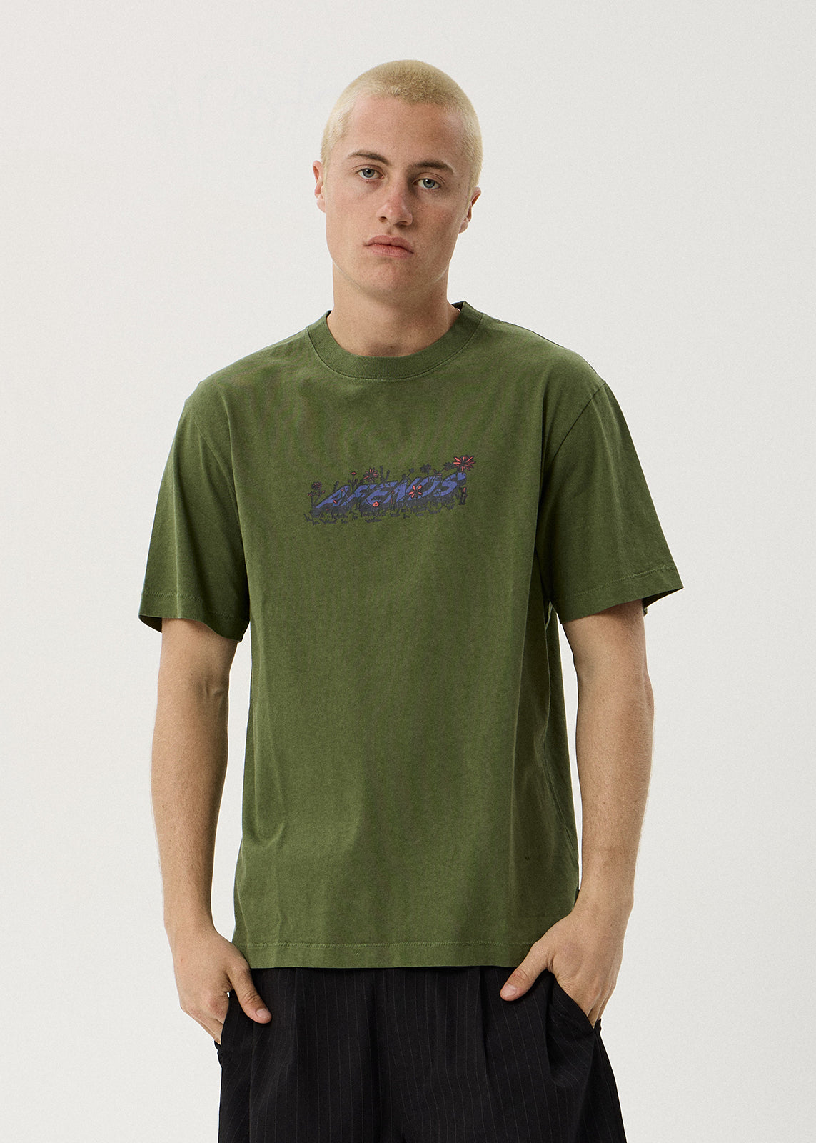 AFENDS Meadow - Retro Tee - Washed Cypress