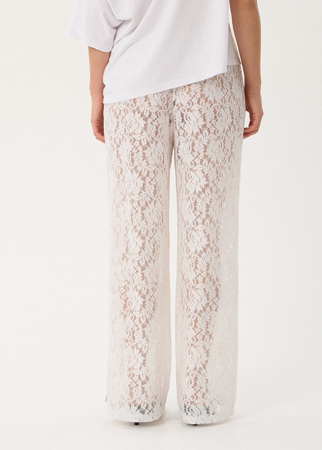 AFENDS Jones - Lace Pant - White