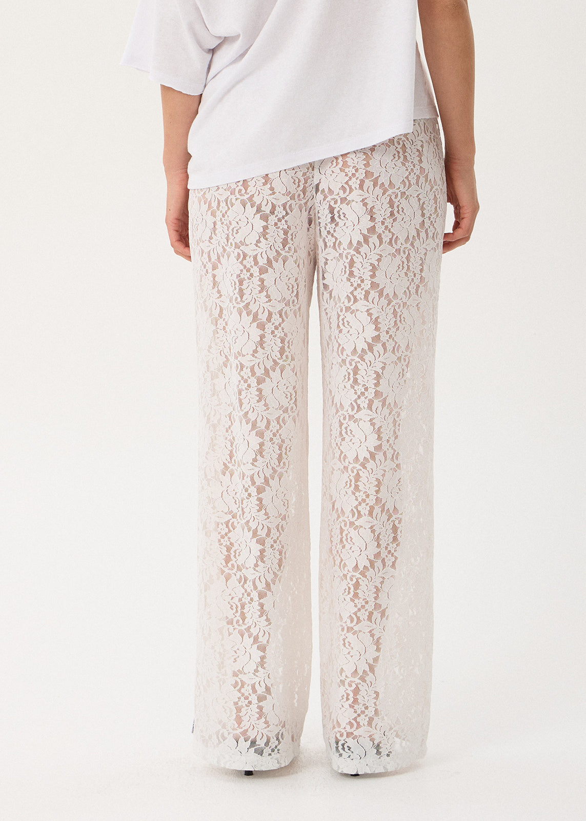 AFENDS Jones - Lace Pant - White