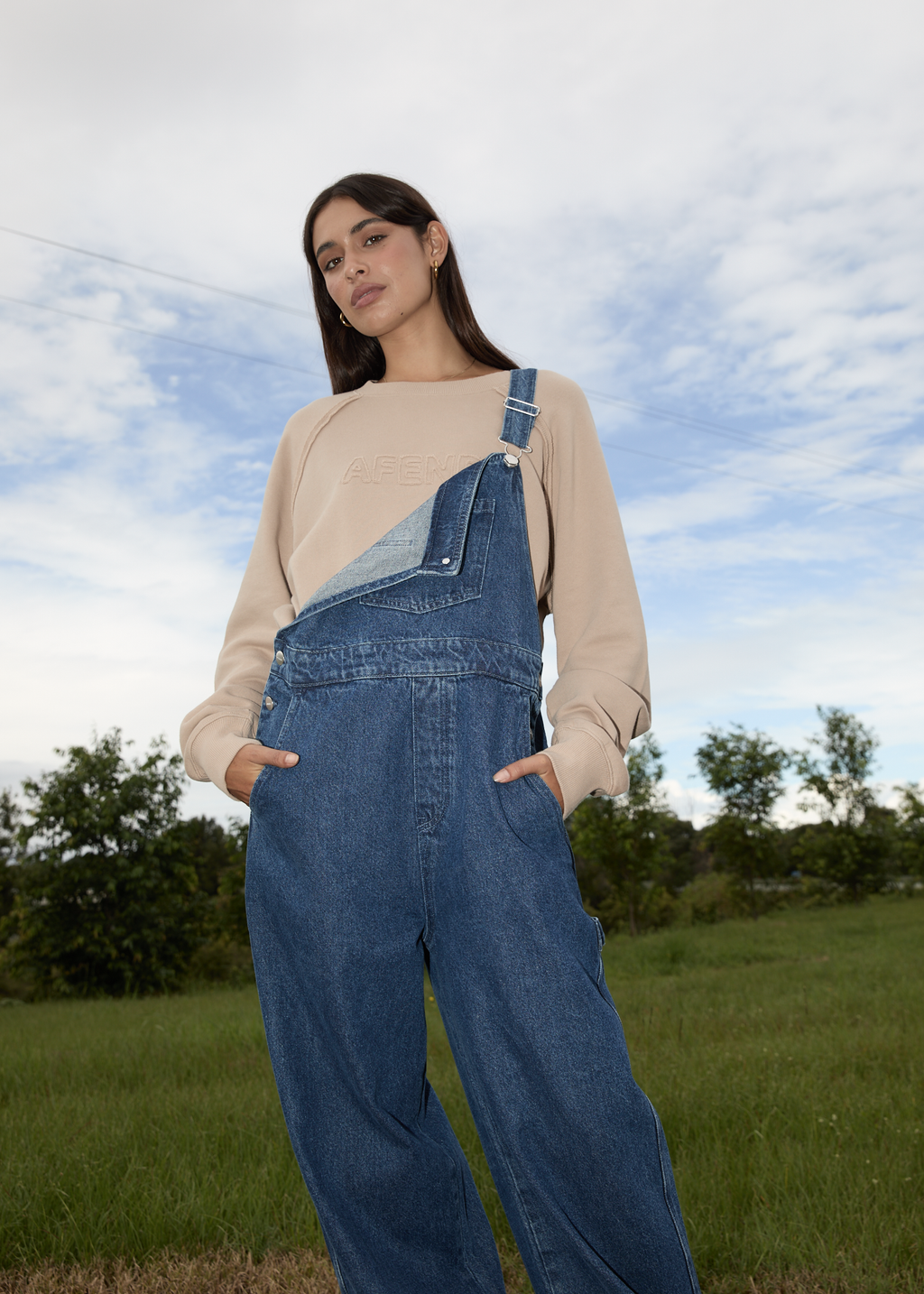 AFENDS Womens Cutback - Raglan Crew Neck Jumper - Taupe