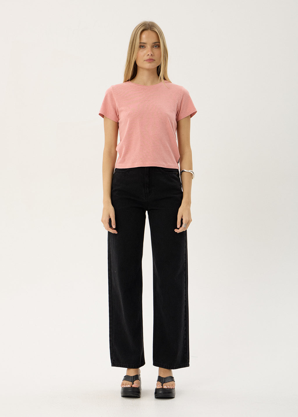 AFENDS Womens Carmen - Baby Tee - Dusty Pink