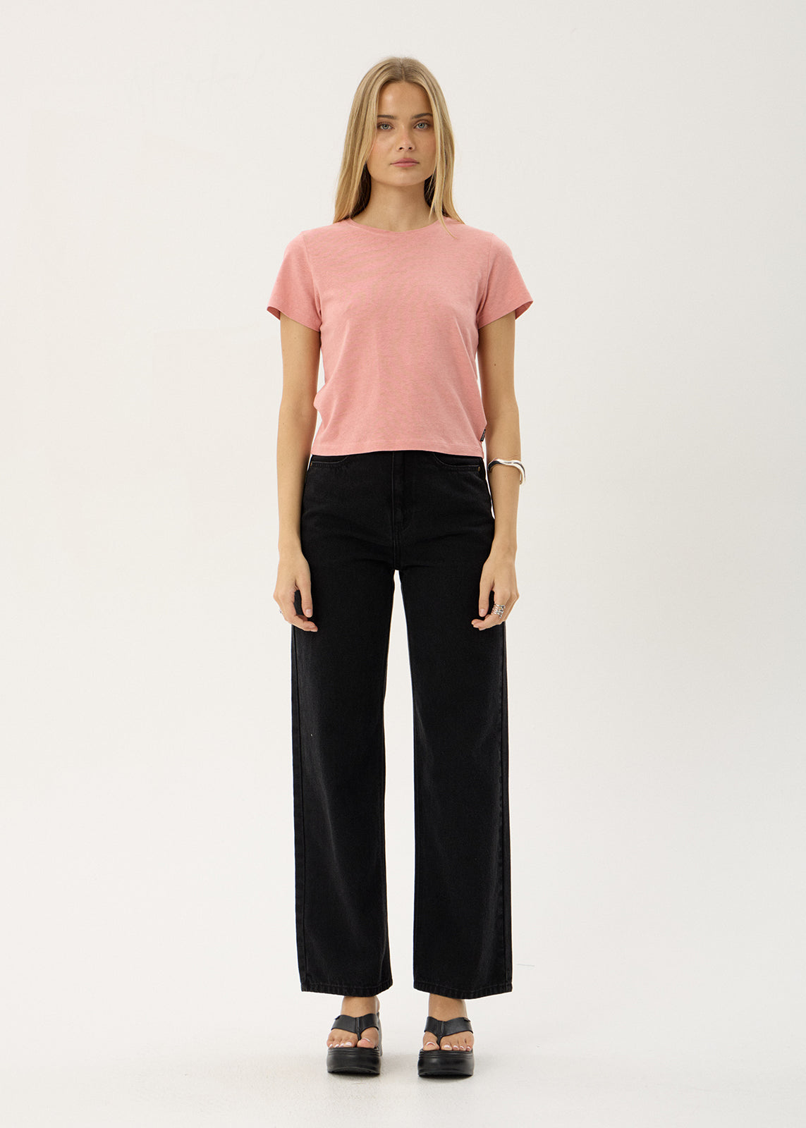 AFENDS Womens Carmen - Baby Tee - Dusty Pink