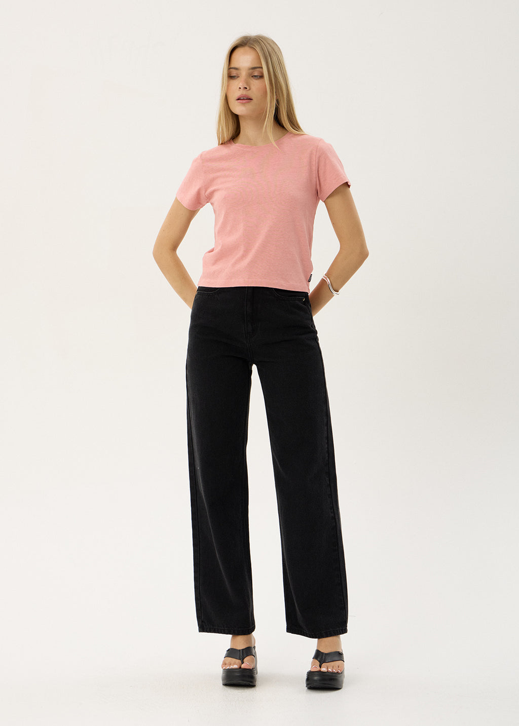 AFENDS Womens Carmen - Baby Tee - Dusty Pink