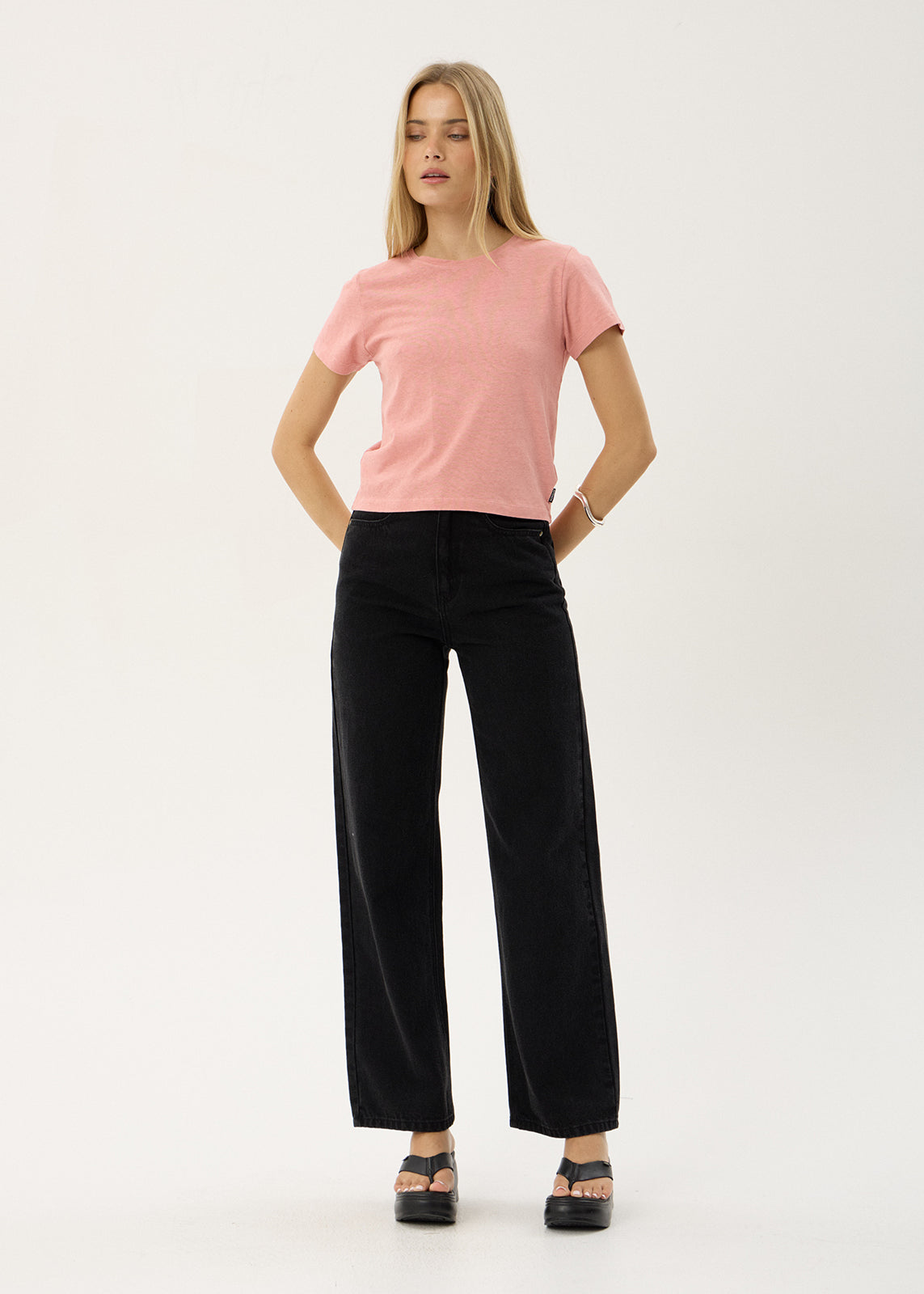 AFENDS Womens Carmen - Baby Tee - Dusty Pink