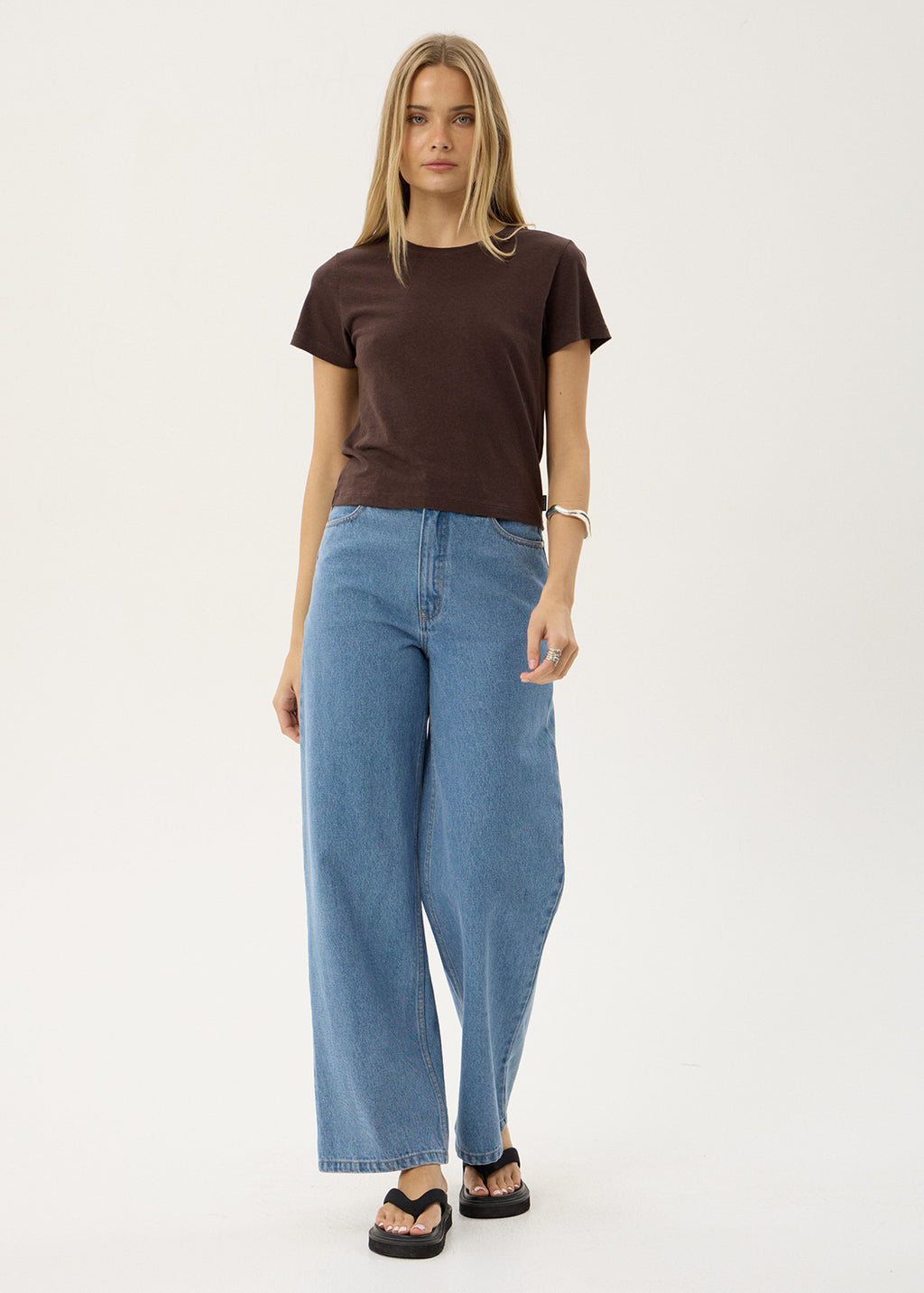 AFENDS Womens Carmen - Baby Tee - Coffee