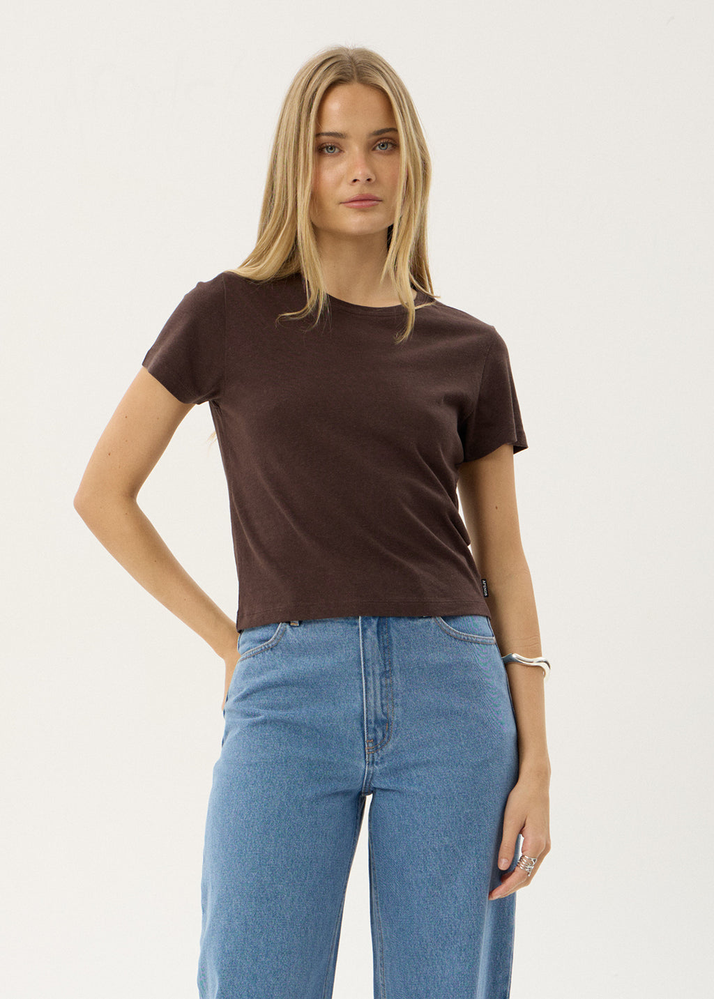 AFENDS Womens Carmen - Baby Tee - Coffee
