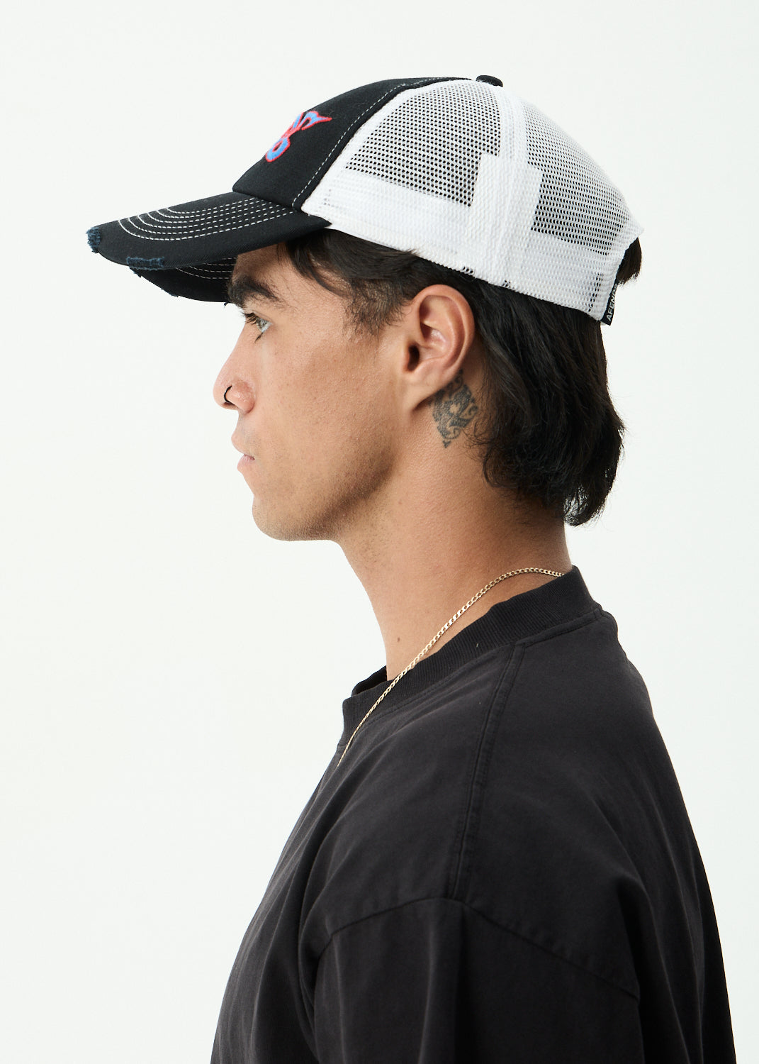 AFENDS Mot - Six Panel Mesh Cap - Stone Black
