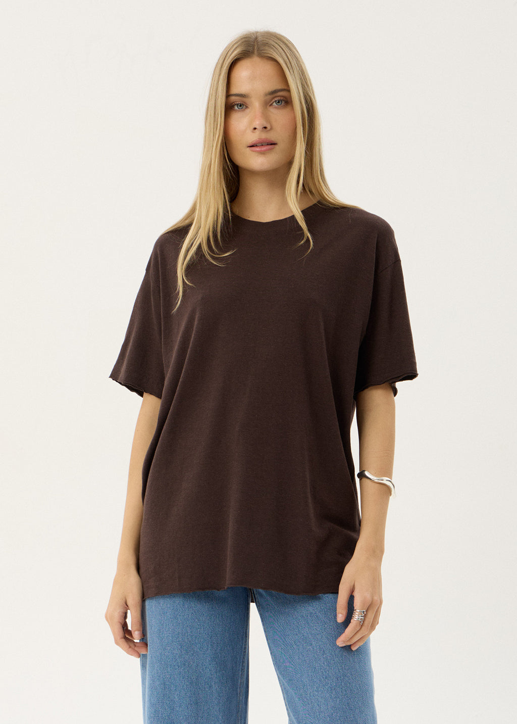 AFENDS Womens Slay - Oversized Tee - Coffee