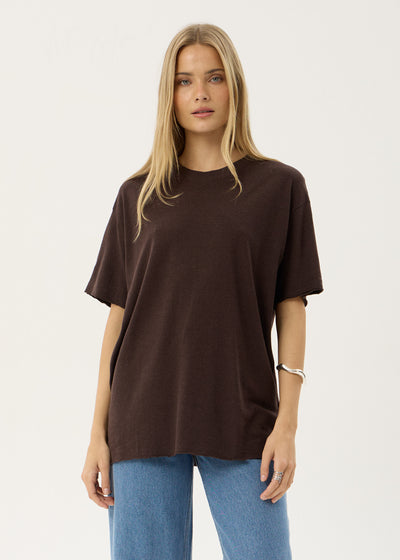 AFENDS Womens Slay - Oversized Tee - Coffee