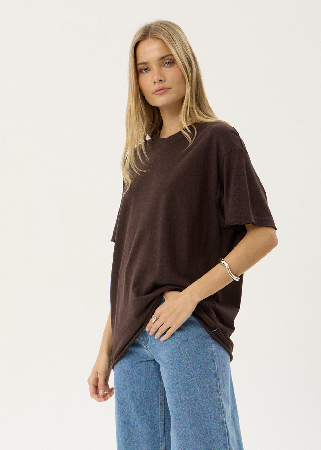 AFENDS Womens Slay - Oversized Tee - Coffee