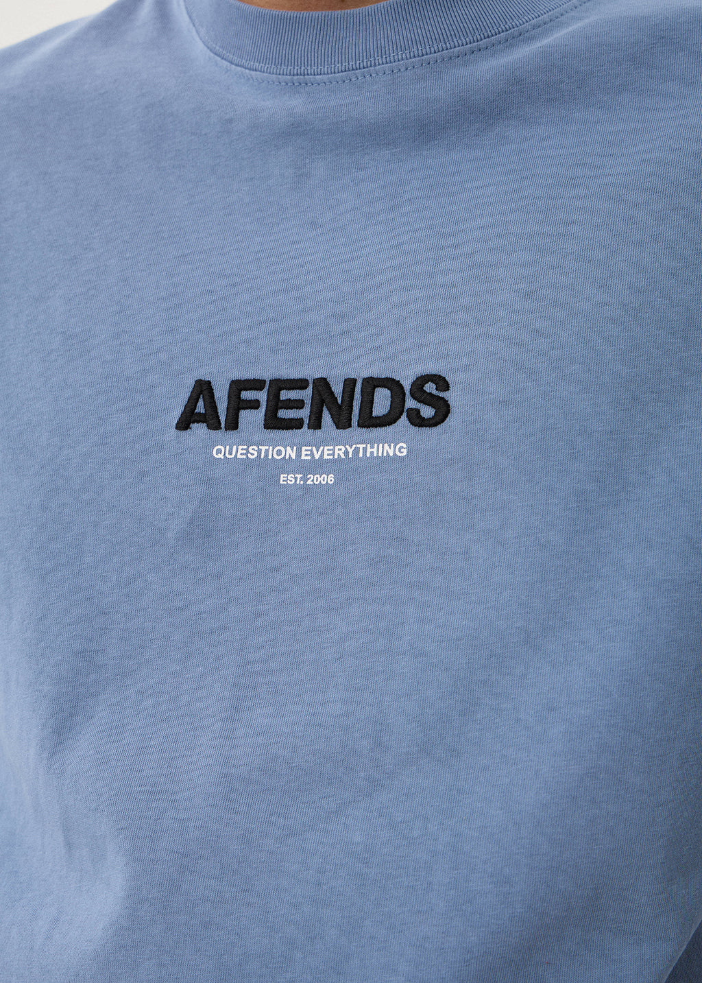 AFENDS Mens Vinyl - Retro Tee - Washed Slate Blue