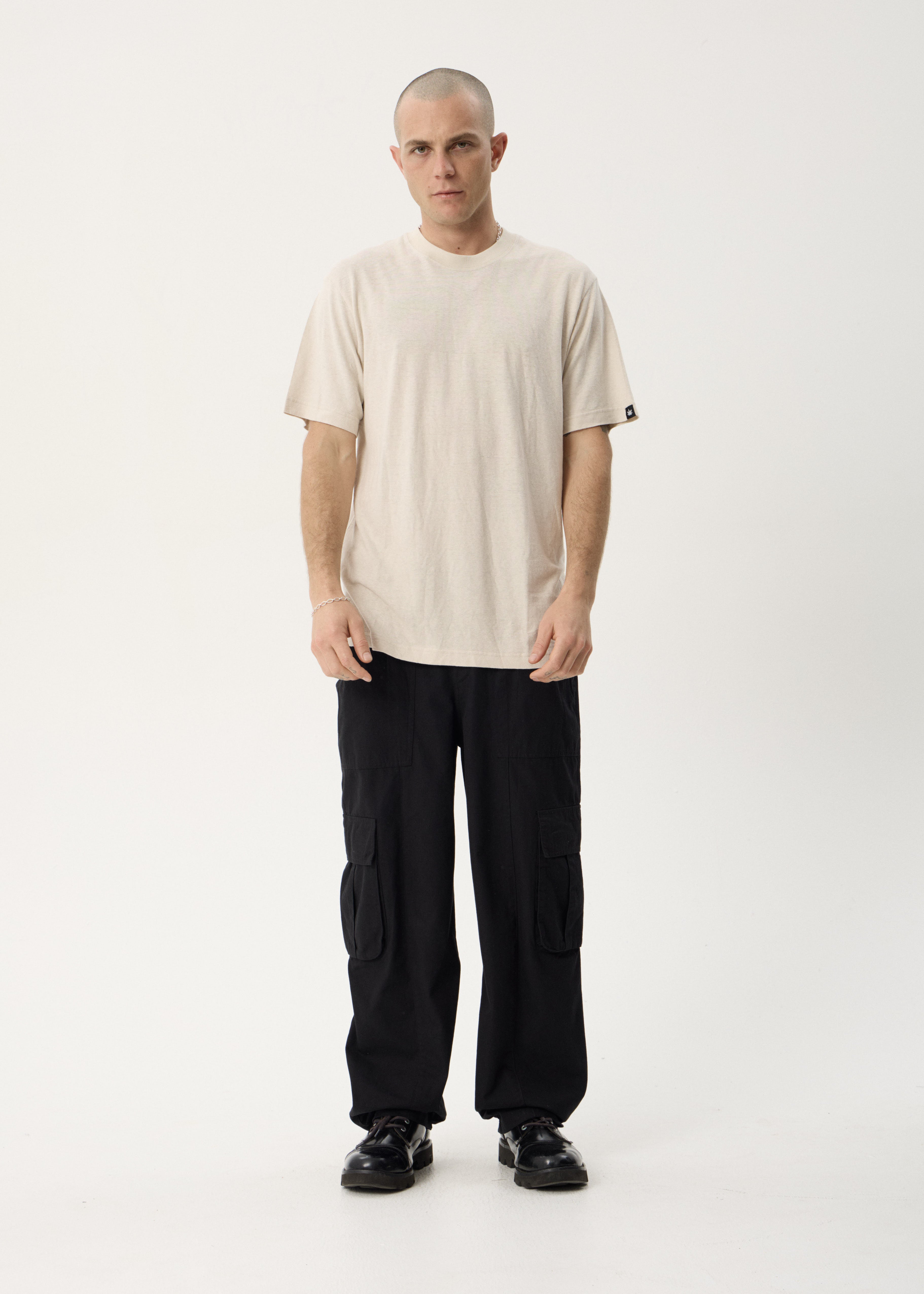 AFENDS Mens Classic - Retro Tee - Moonbeam