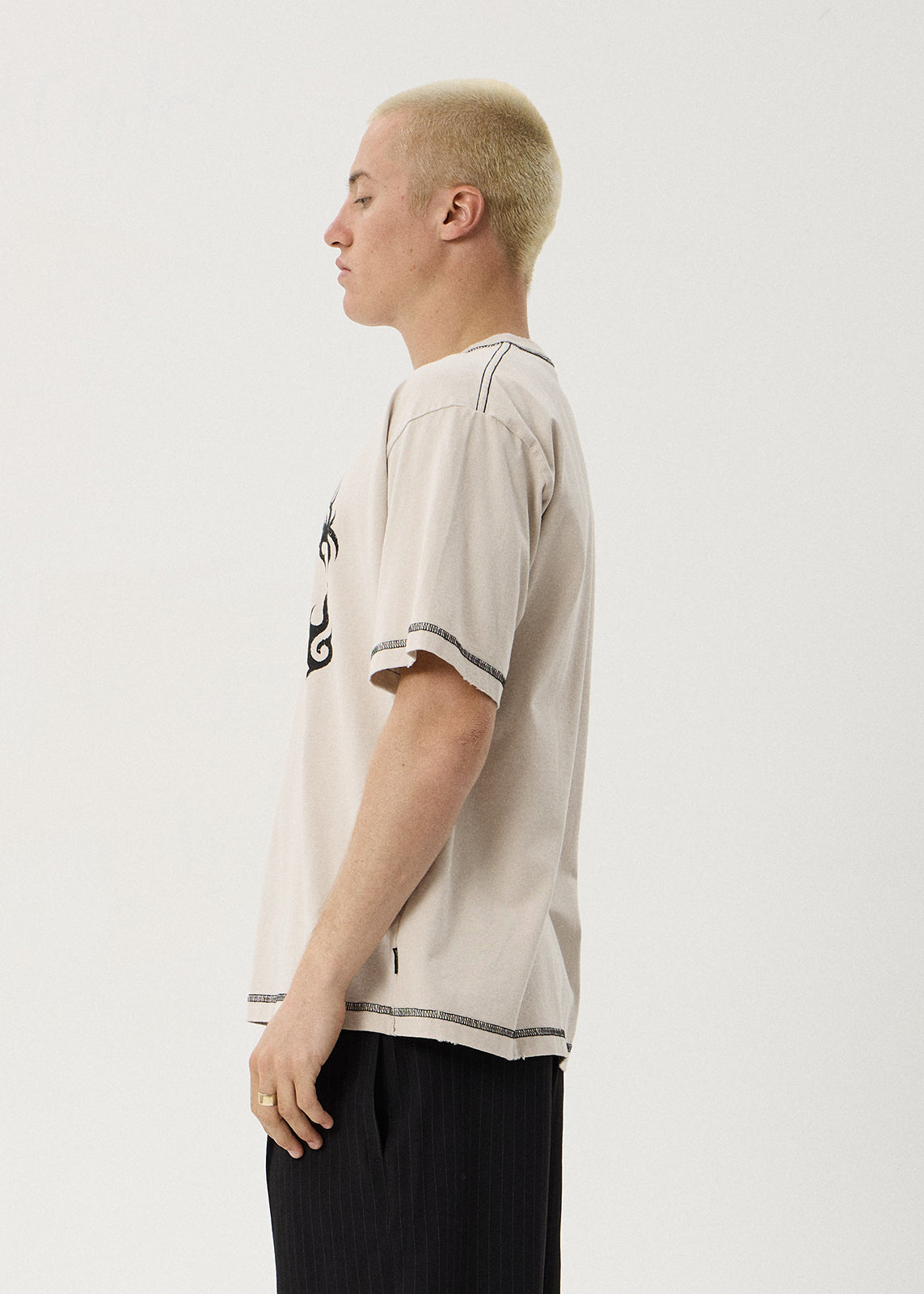 AFENDS Yang - Heavyweight Boxy Tee - Moonbeam