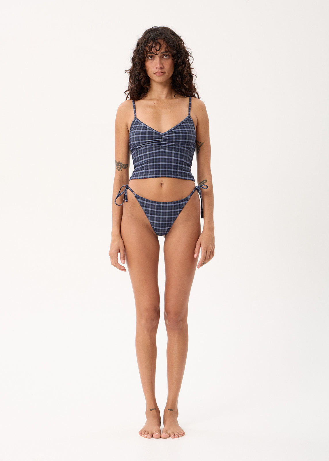 AFENDS Thea - Skimpy Bikini Bottom - Midnight Check