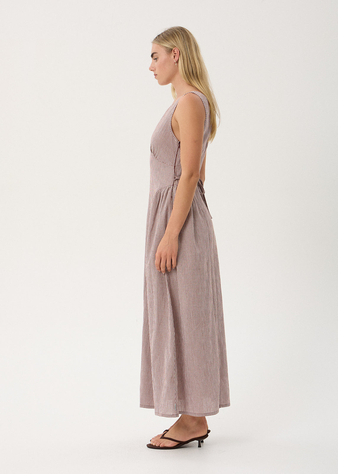 AFENDS Jacqueline - Maxi Dress - Mahogany Check