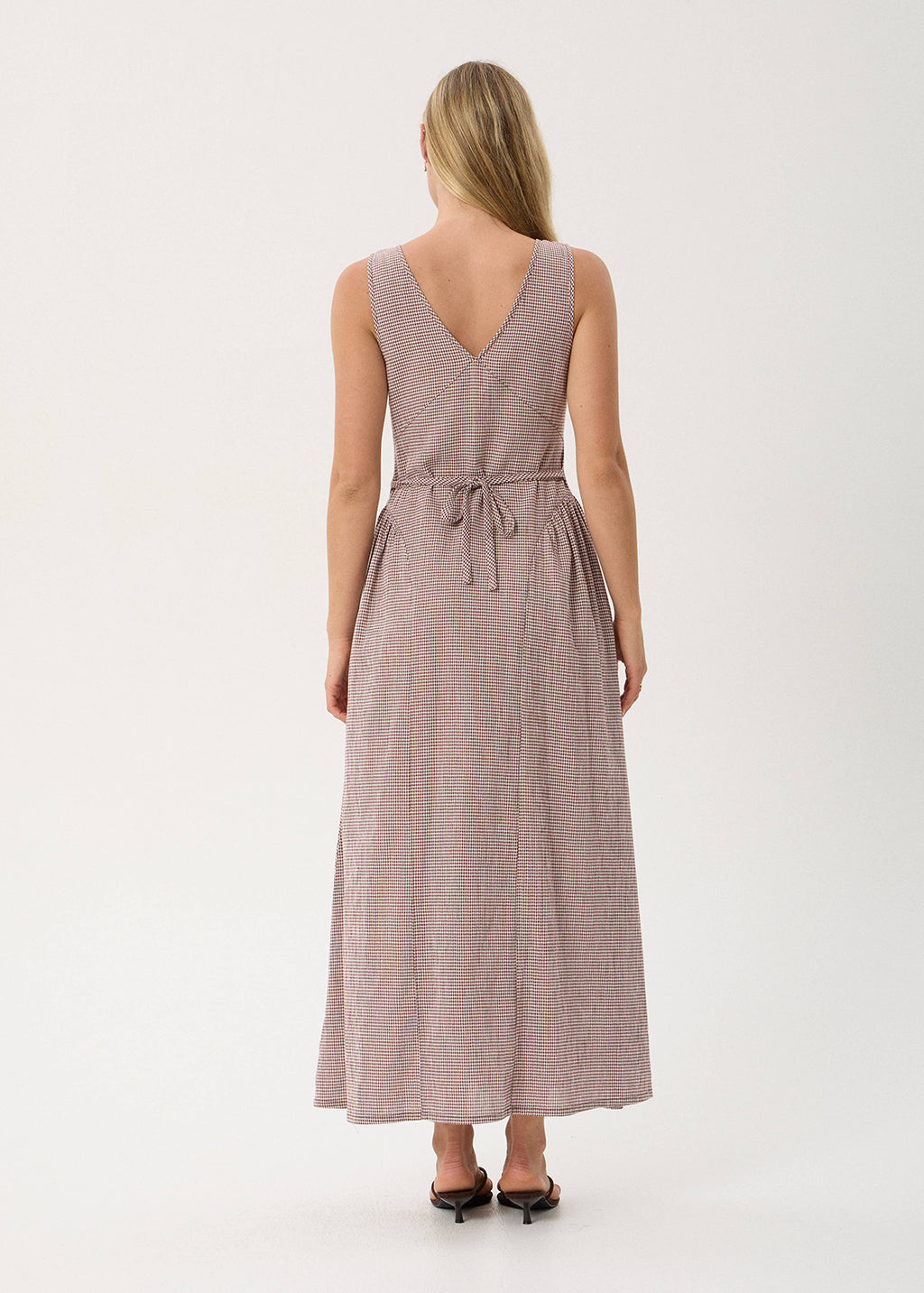 AFENDS Jacqueline - Maxi Dress - Mahogany Check