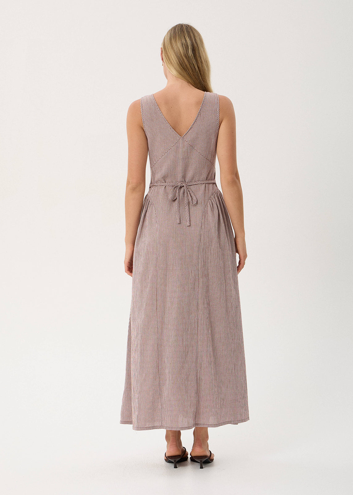 AFENDS Jacqueline - Maxi Dress - Mahogany Check